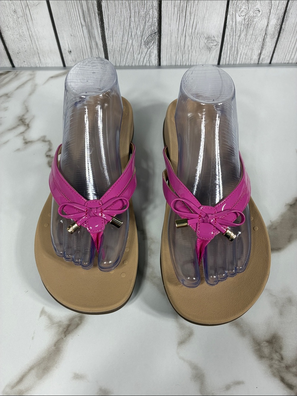 Vionic | Bella Pink Bow Thong Sandals Size 10